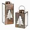 Antique Gold Tree Cutout Holiday Lantern